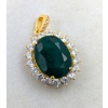 Image 1 : 4.0 ct Certified Sterling Silver w/ gold plating Emerald gemstone Pendant ($3,685 Appraisal)