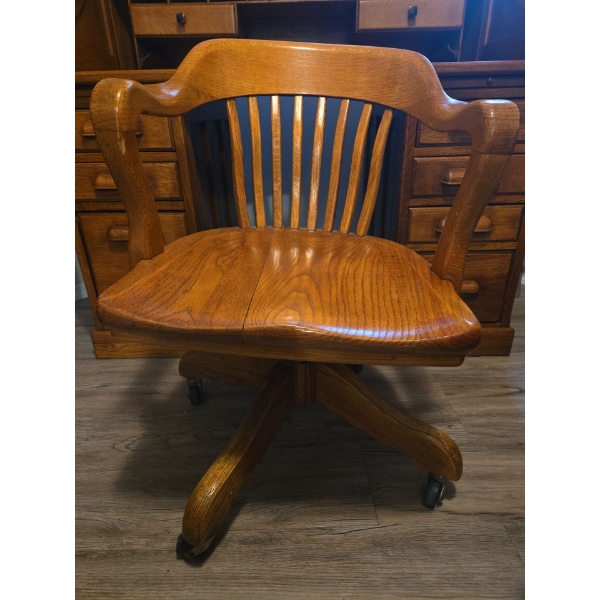 Vintage Wooden Chair on Wheels