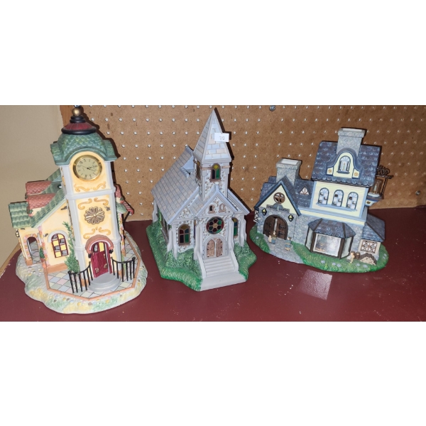 Partylight Holiday Houses: Candle Shop (Model 1), Church (Model 2), Clock Tower (Model 4)