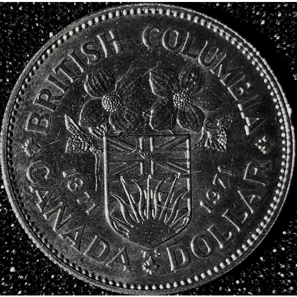 1971 Canada $1 - British Columbia Commemorative Nickel Proof Coin