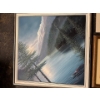Image 2 : Lakeside Painting, 3 Pcs, By H. Jr (Square Centre Piece is 2Ftx2Ft) & 'Alert Cougar' By Ken C. Print