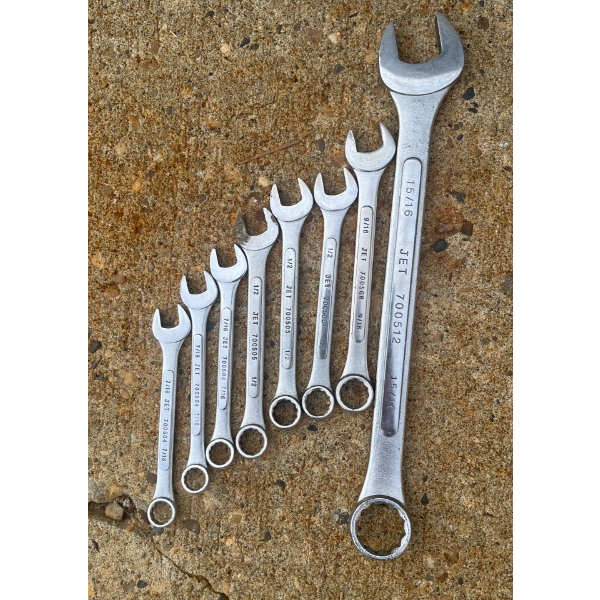7 Piece JET Drop Forged Steel SAE Combination Wrench Set