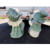Image 2 : Santa Claus and Mrs. Claus light blue statues in amazing condition. 21” height .