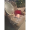 Image 2 : Unholstered Chair 35 W, 29 D, 36 T, Oval Mirror 18.5 x 26, Artificial Ficus Tree 
