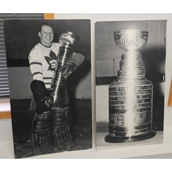 18x32 Black-and-White Photographic Prints Featuring Hockey Theme