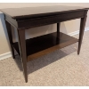 Image 3 : Dark Oak Side Table with Bottom Tier and Tapered Legs