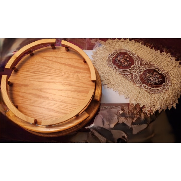 Lazy Susans- Small: 12, Large: 14 Diameter, Cutting Boards- Wood with Handles16 L ,12 W, Placemats