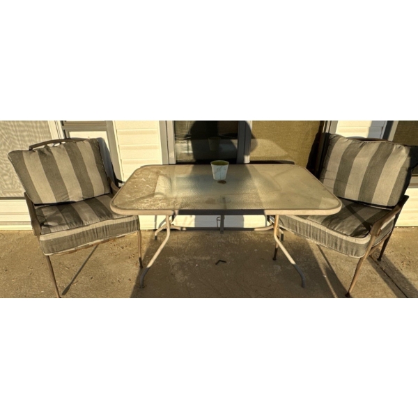 3 Piece Patio Lounge Set w/ Cushions & Citronella Candle 