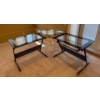 Image 1 : Glass & Metal Corner Desk - One Side is 62W, 24D, 30T