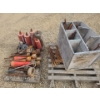 Image 1 : Pallet and Bin w/ Cement Tools (Jack Hammer Bits on Pallet 22" long)