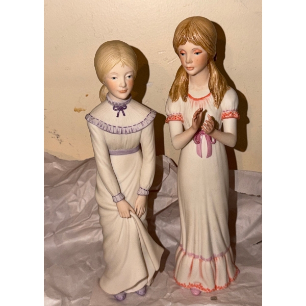 Cybis Figurines: W/ Purple Trim Dress 9 T, Clapping 9.5 T 