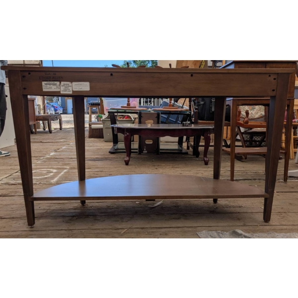 Ethan Allen Wooden Console Table With Demilune Design