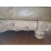 Image 3 : Leather Chaise w/ Carved Shell Detail 69 W, 38 D, 34 T 
