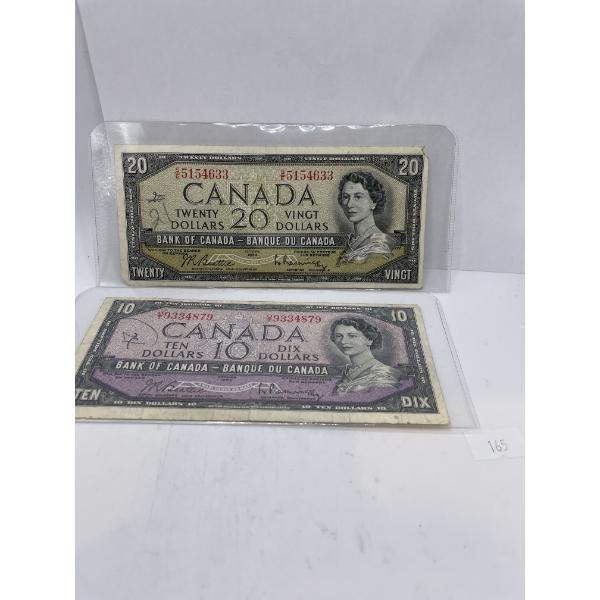 1954 $10/ $20 Banknotes 