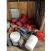 Image 2 : contents of shed several tarps, several buckets of coal pumps, dollies, Jerry cans, no delivery Brin