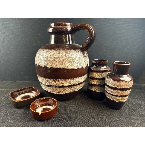 Fat Lava Stoneware Pottery Collection - 15T - MCM Glass 