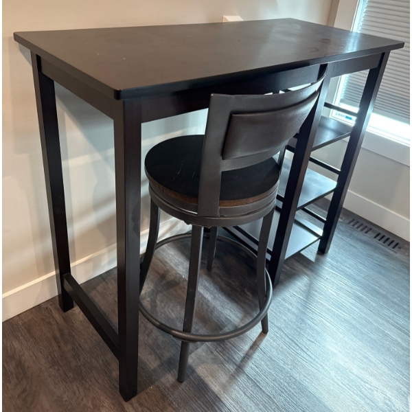 Counter Height Bar Table w/ Stool/Chair (Three Shelves) 44x23x44"tall