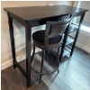 Image 1 : Counter Height Bar Table w/ Stool/Chair (Three Shelves) 44x23x44"tall