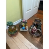 Image 1 : Disney Snow Globes (2), Santa Statue