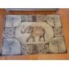 Image 2 : Modern Elegance - Microfiber Bench 52x19x19 w/ Elephant Rug 3x5 & Decorative Throw Pillows  