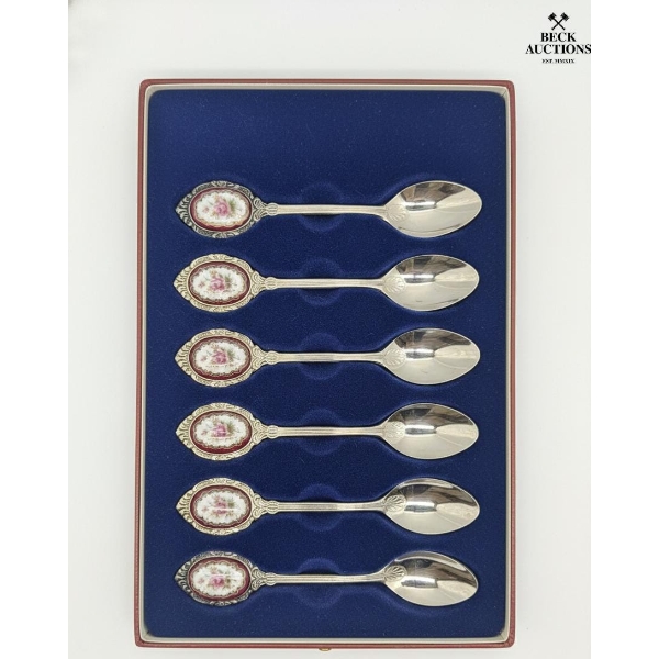 Vintage Boxed Set Of Six Japanese Tea Spoons Silver-Plated Stainless Steel.