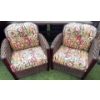 Image 1 : Stunning Outdoor Wicker w/ Upholstery Luxury Patio Chairs 31Tall