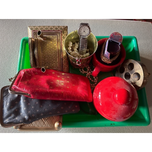 Collection of Vintage Items  for Her  Glasses Cases, Pen Holder, & More