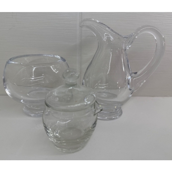 Princess House 3 Piece Heritage Cream & Sugar Set 6" Tall