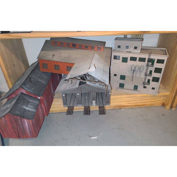 Assorted Model Railroad Buildings Incl: Train Maintenance Building