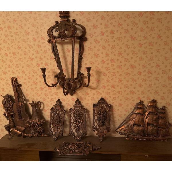 Copper Colored Hard Plastic Wall Sconce Collection (Candelabra 25L) 