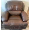 Image 3 : Leon's Brown Reclining Leather Chair (Some Damage) 42"w x 44"d x 38"tall
