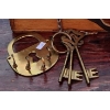 Image 2 : Wooden Box and Household Decor Incl: Brass Hooks and Keys, Clay Figurines Nutcracker Set and More!