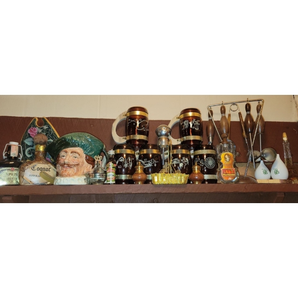Vintage Barware Collection - Beer Mugs Bar Tools Decorative Salt & Pepper Shakers & More