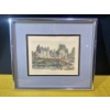 Image 2 : Tinted Lithograph Print Titled "CHATEAU DE TOURLAVILLE" France