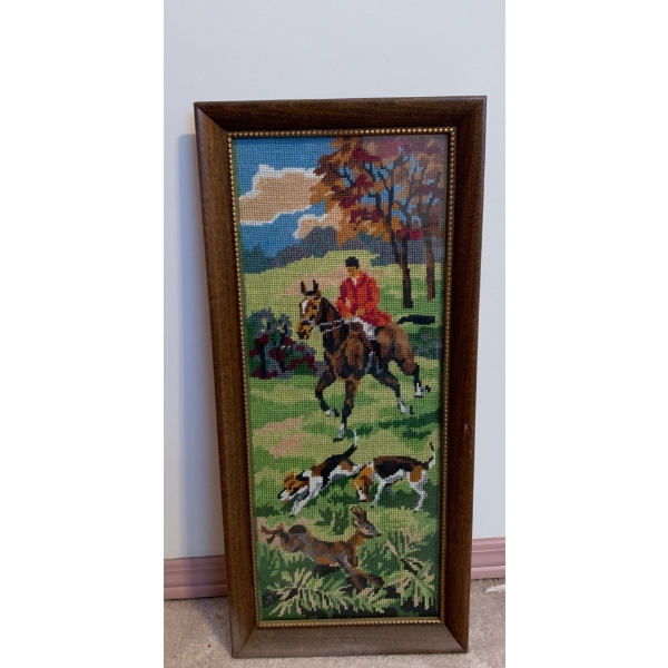 Embroidered Equestrian Art 20x11 