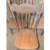 Image 2 : Hand Carved Antique Press Back Chairs (3) 25"Tall