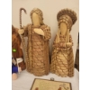Image 3 : Straw and Wooden Religious Figurines with wooden Wall Hanging