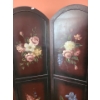 Image 3 : 4 Panel Room Divider w/ Painted Flowers- Each Panel 16 W X 70 T 