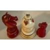 Antique Hand Carved Ivory Chess Idols 3T 