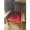Image 2 : Wooden Rocking Chair w Vinyl Seat 28 1/2 w, 30 d, 37 h