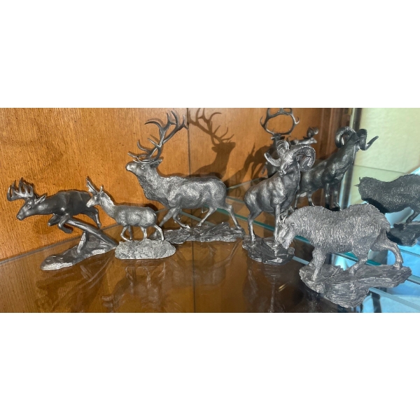 Lovely Set of Wildlife Figurines - Fine Pewter 1976 Franklin Mint 