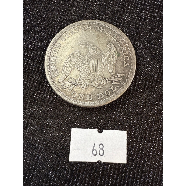 1862 United States Seated Liberty Dollar Coin - Silver