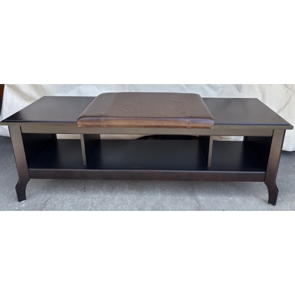 Lovely Black Wooden Bench - 56W, 17D, 19T