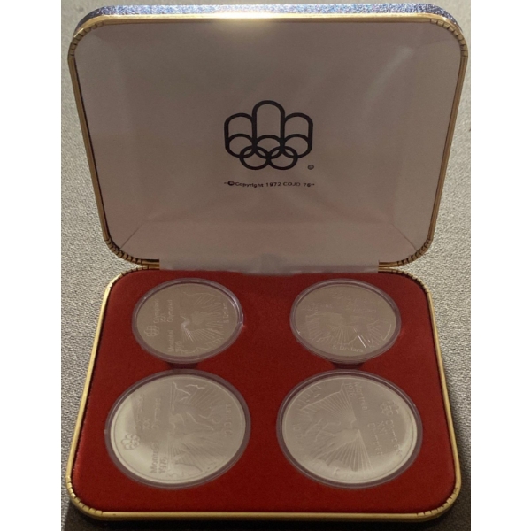 1976 Montreal Olympics Commemorative Coin Set 92.5% Silver 4.32 Troy Ounces