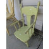Image 10 : Yellow Wooden Chair, Green Wooden Child's Chair, Grapevine Wreath, Blue Ceramic Vase