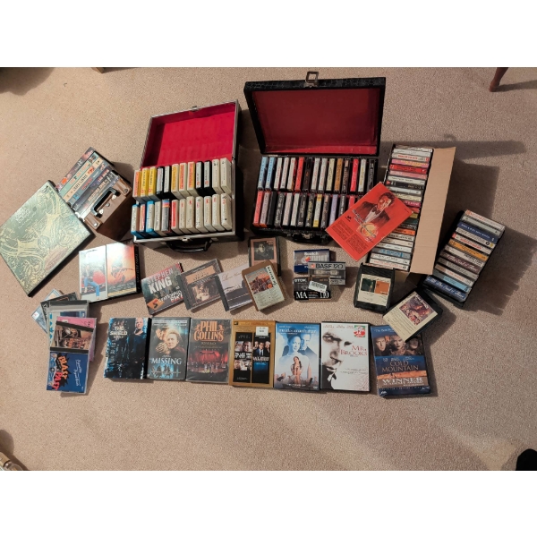Mixed Media: VHS, 8-Trax, Cassettes, Records, DVDs and CDs