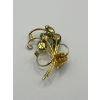 Image 2 : Vintage Branch Gold Tone With Green Jade Stones Brooch, 