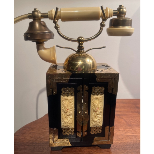 Vintage Retro Chinoiserie Inspired Rotary Desk Phone 13T Rare 