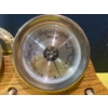 Image 2 : Wooden and Brass Aneroid Tabletop Barometer and Clock