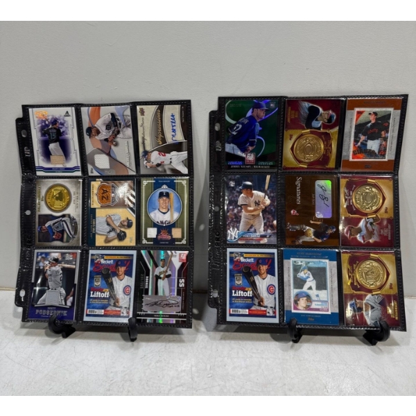 2 Pages of Baseball and Memorabilia Cards